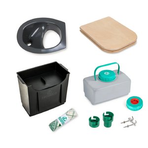 TROBOLO DIY Set Trockentrenntoilette grau mit Holzsitz