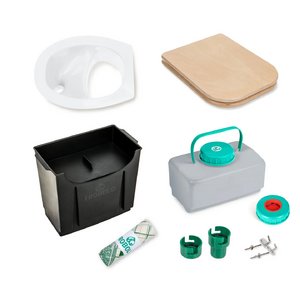 TROBOLO DIY Set Trockentrenntoilette weiß mit Holzsitz