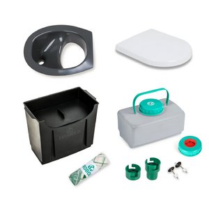 TROBOLO DIY Set Trockentrenntoilette grau mit Kunststoffsitz