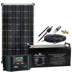 Offgridtec 130 Watt Solaranlage BIG-L 130W 122Ah 12V Komplettsystem