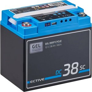 ECTIVE DC 38SC GEL Deep Cycle mit PWM-Ladegerät und LCD-Anzeige 38Ah Versorgungsbatterie (0% MwSt.)