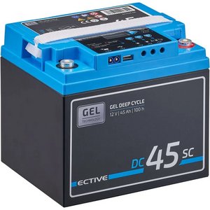 ECTIVE DC 45SC GEL Deep Cycle mit PWM-Ladegerät und LCD-Anzeige 45Ah Versorgungsbatterie (0% MwSt.)