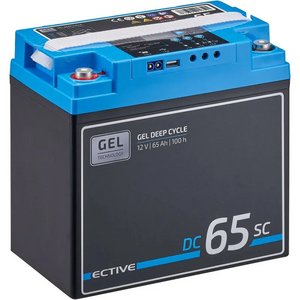 ECTIVE DC 65SC GEL Deep Cycle mit PWM-Ladegerät und LCD-Anzeige 65Ah Versorgungsbatterie (0% MwSt.)