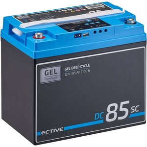 ECTIVE DC 85SC GEL Deep Cycle mit PWM-Ladegerät und LCD-Anzeige 85Ah Versorgungsbatterie (0% MwSt.)