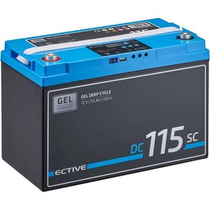 ECTIVE DC 115SC GEL Deep Cycle mit PWM-Ladegerät und LCD-Anzeige 115Ah Versorgungsbatterie (0% MwSt.)