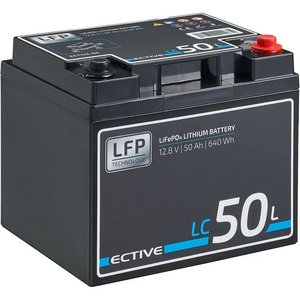 ECTIVE LC 50L 12V LiFePO4 Lithium Versorgungsbatterie 50 Ah (0% MwSt.)